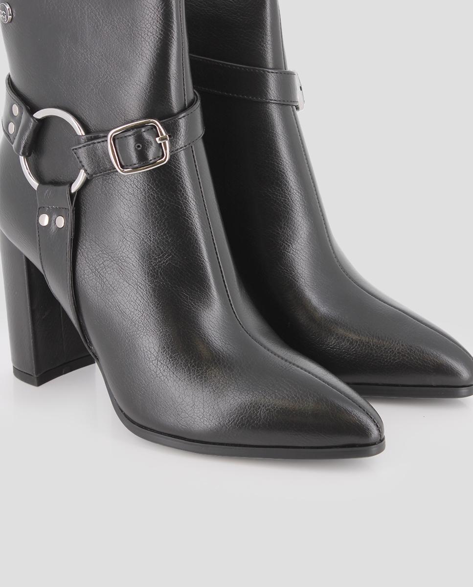 Botins com Efeito Marmoreado e Detalhe Metálico Preto-4