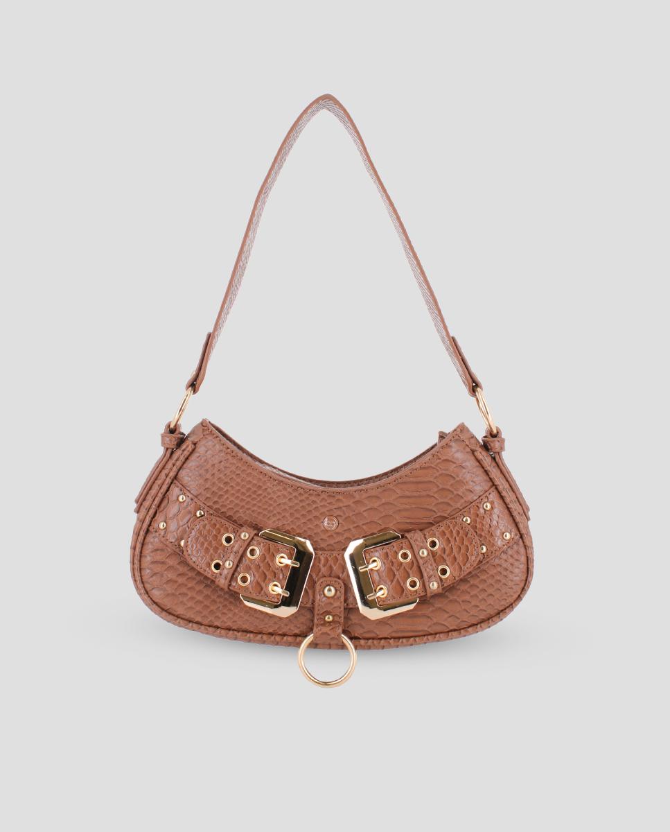 Imagem 0 de Mala a Tiracolo Texturizada com Metais Decorativos