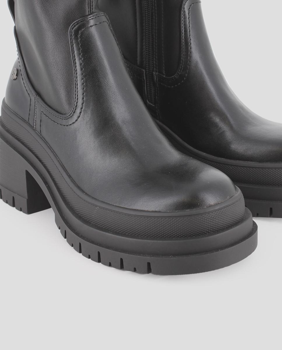 Botins com Salto Largo e Biqueira Redonda Preto-4