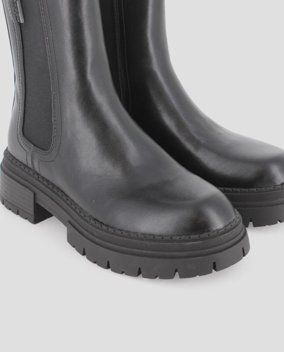 Botins com Elástico Duplo em Preto Preto-4