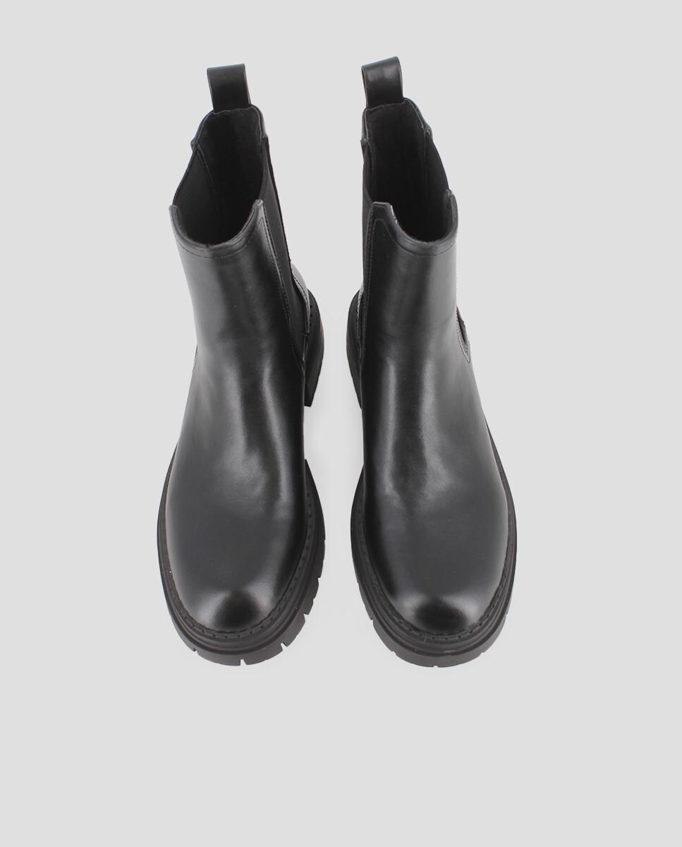 Botins com Elástico Duplo em Preto Preto-5