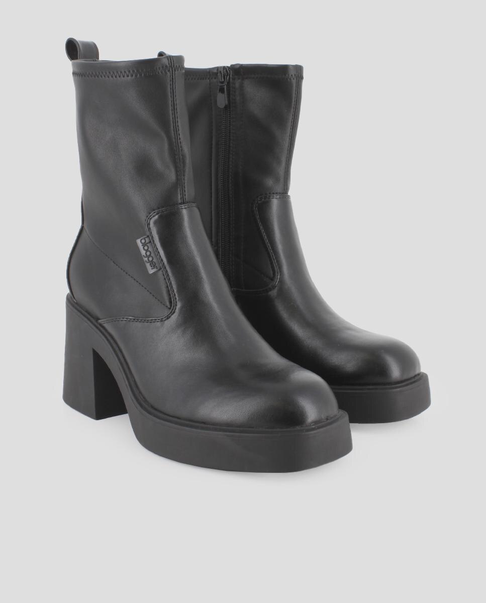 Botins de Salto Largo em Preto Preto-2