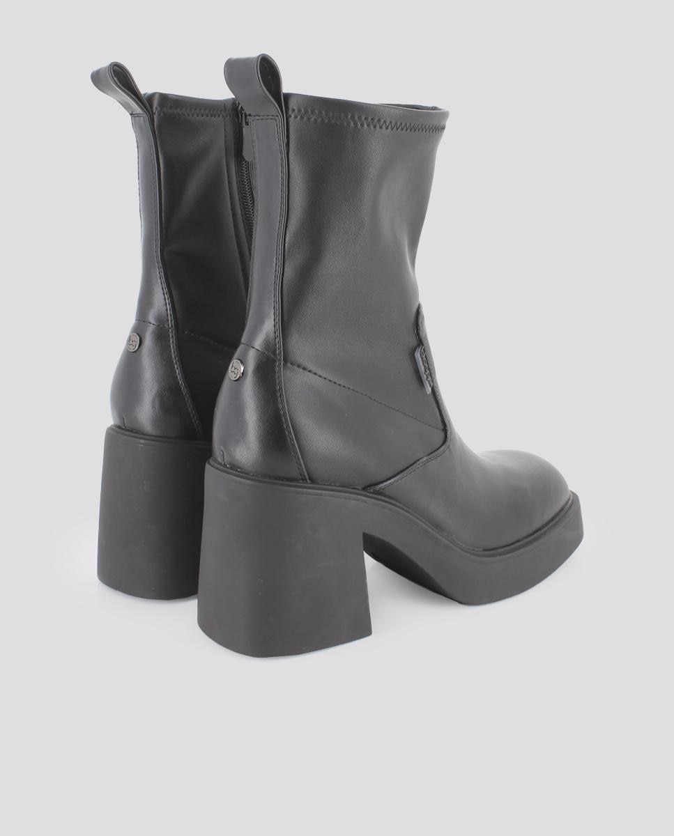Botins de Salto Largo em Preto Preto-3