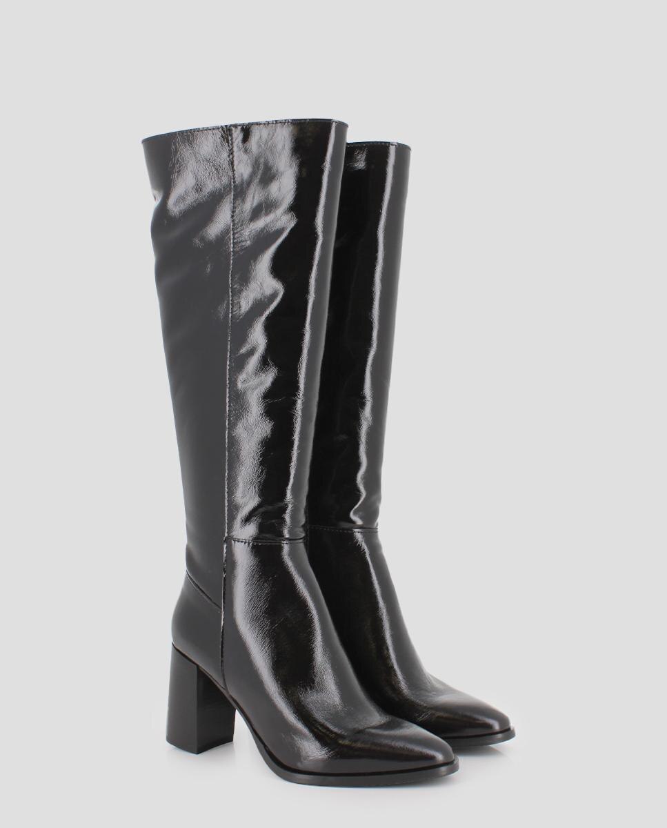 Botas de Pele em Preto Preto-2