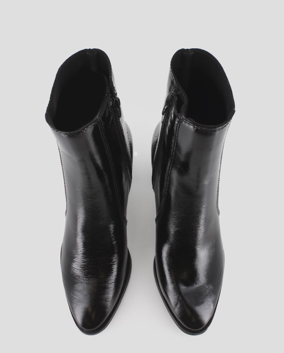 Botas de Pele em Preto Preto-3
