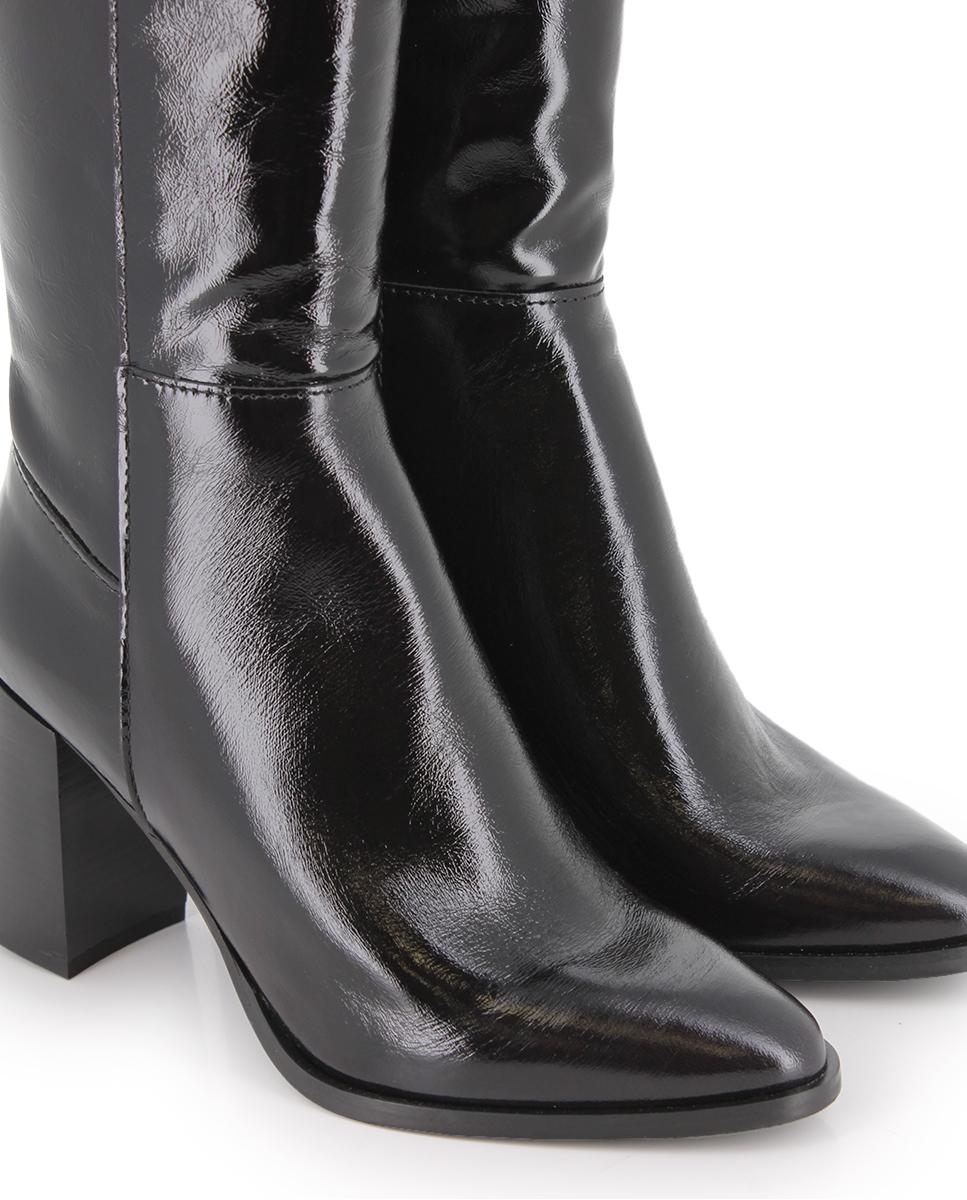 Botas de Pele em Preto Preto-4
