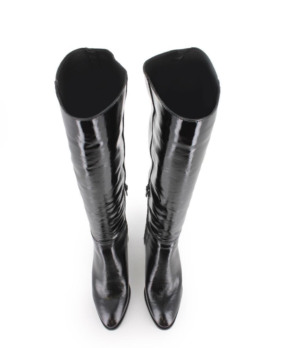 Botas de Pele em Preto Preto-5