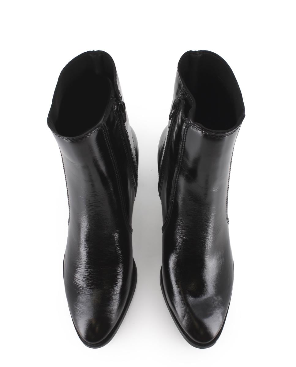 Botins de Pele em Preto Preto-5