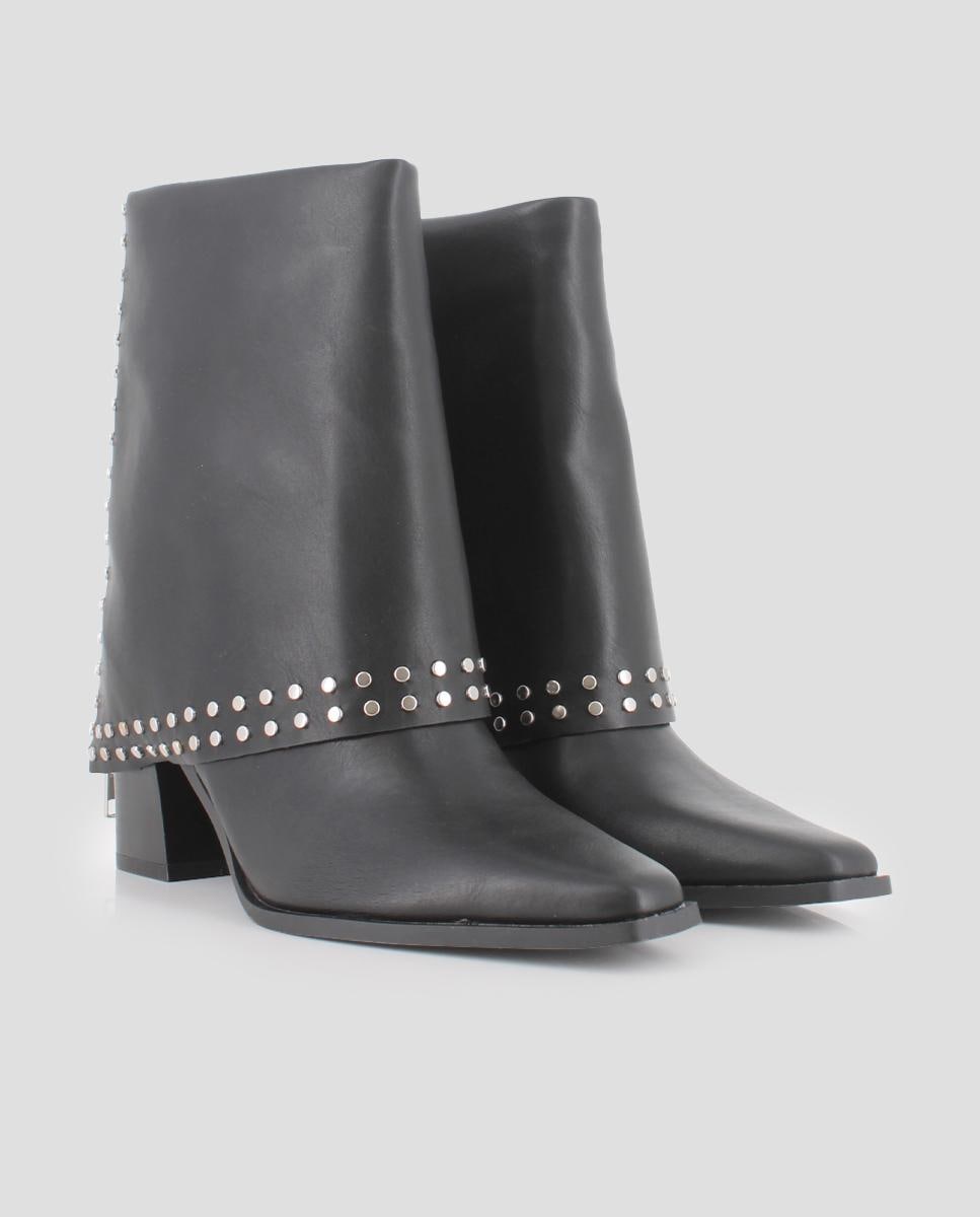 Botins com Tachas em Preto Preto-2