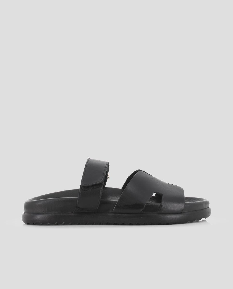 Imagem 0 de Sandálias de Plataforma em Pele em Preto