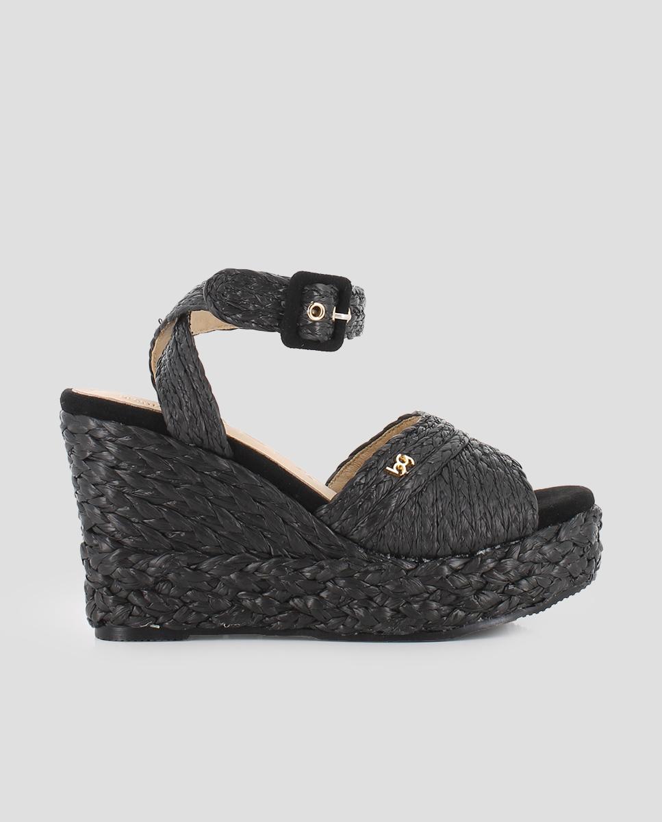 Imagem 0 de Sandálias de Cunha com Ráfia Entrançada e Fecho de Fivela