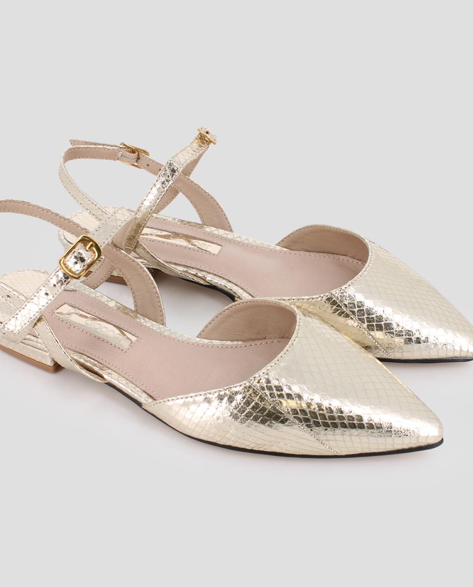 Sabrinas com o Calcanhar Aberto e Fecho de Fivela Ouro-4