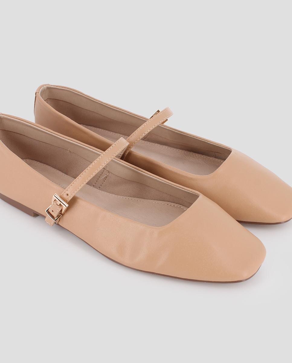 Sabrinas com Tira e Biqueira Quadrada Bege-4