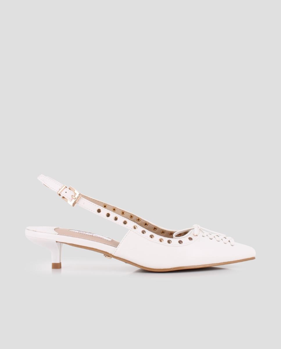 Imagem 0 de Sapatos de Salto com o Calcanhar Aberto e Tachas