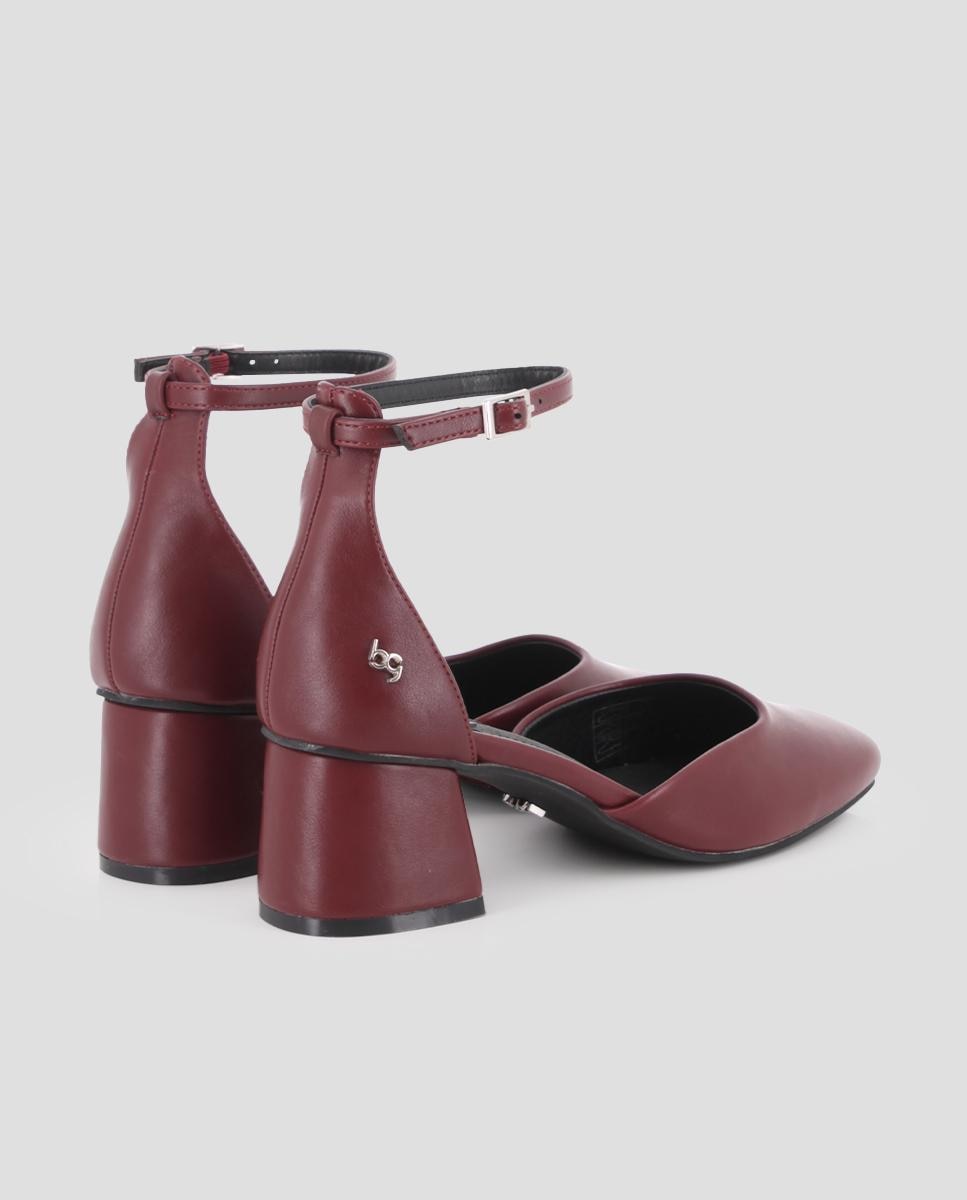Sapatos de Salto com Fecho de Pulseira no Tornozelo Bordeaux-3