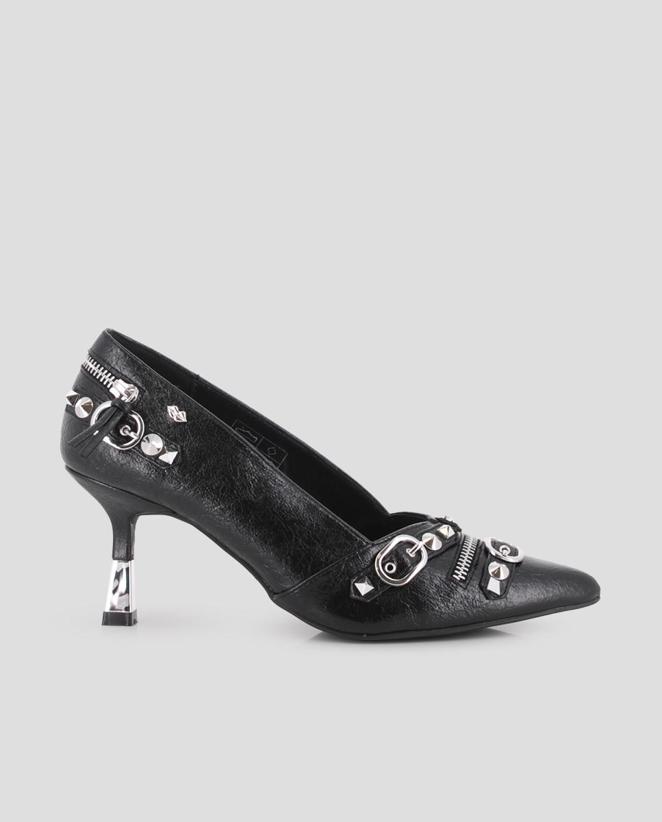 Imagem 0 de Sapatos de Salto com Fivelas e Tachas