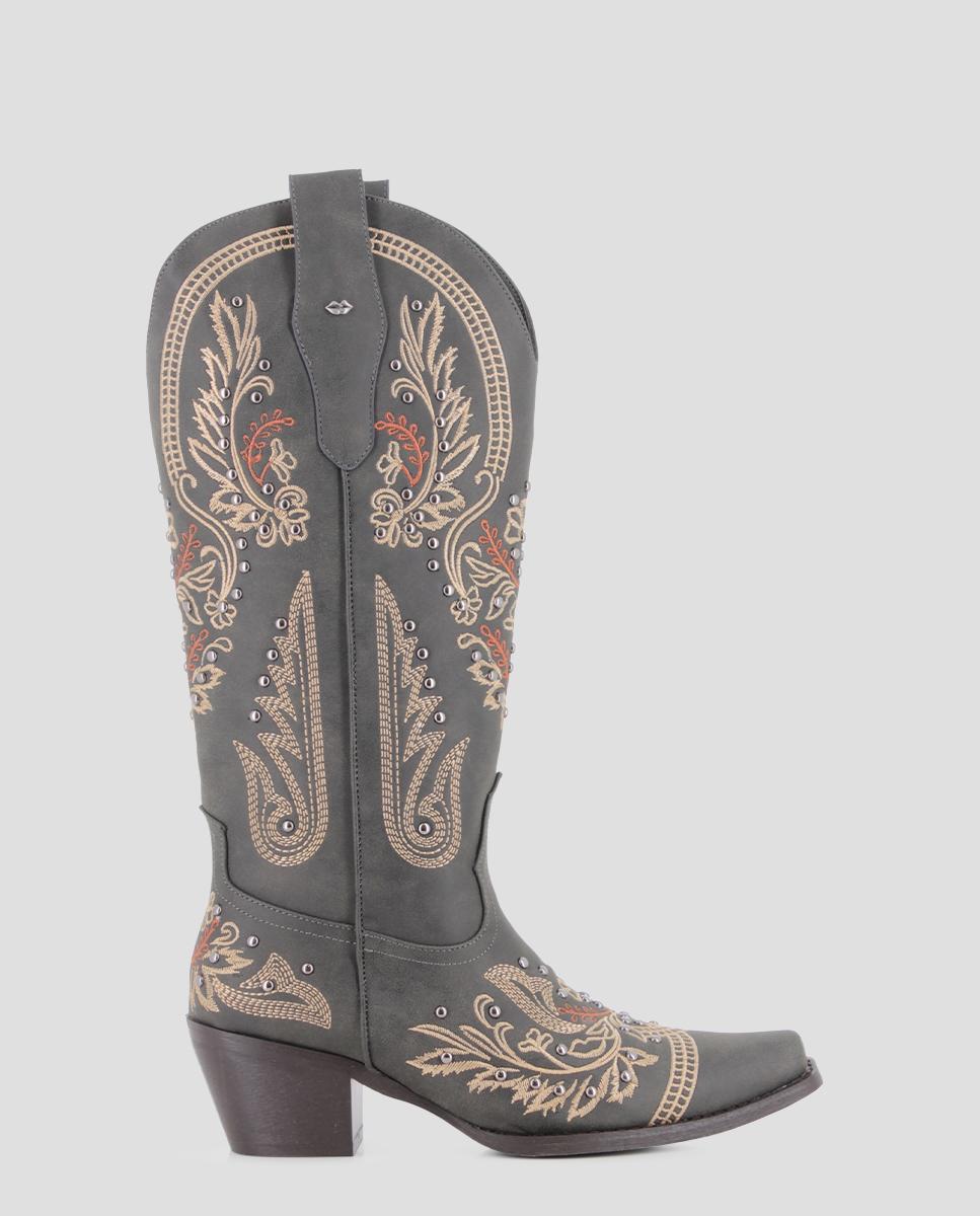 Imagem 0 de Botas Cowboy de Cano Alto com Estampado Bordado