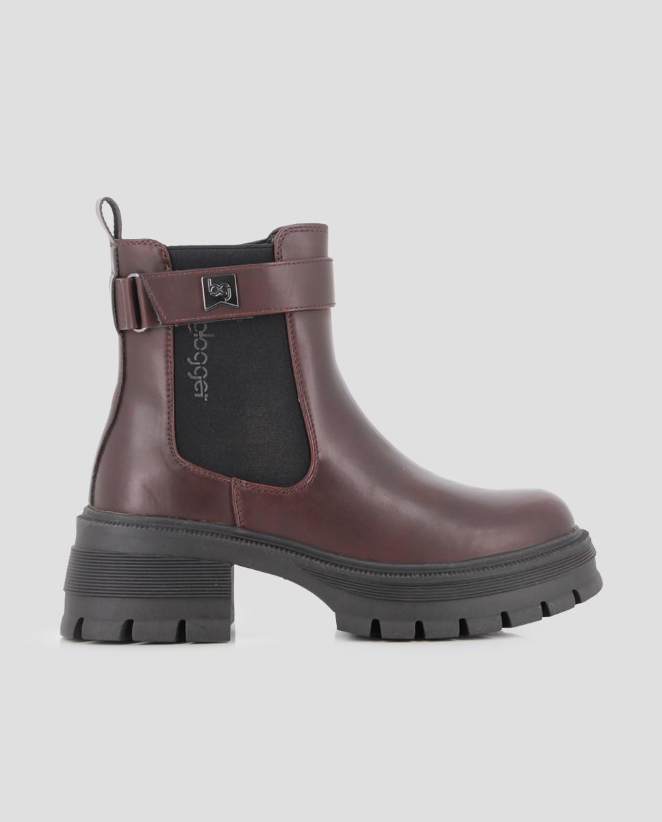 Imagem 0 de Botins com Sola Track de Salto Largo e Elásticos Laterais