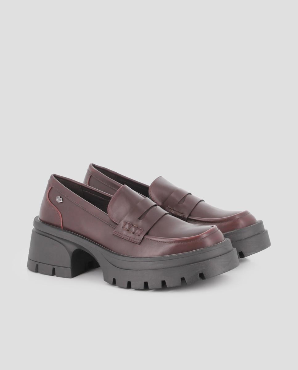 Mocassins com Design Clássico e Sola Track Bordeaux-2