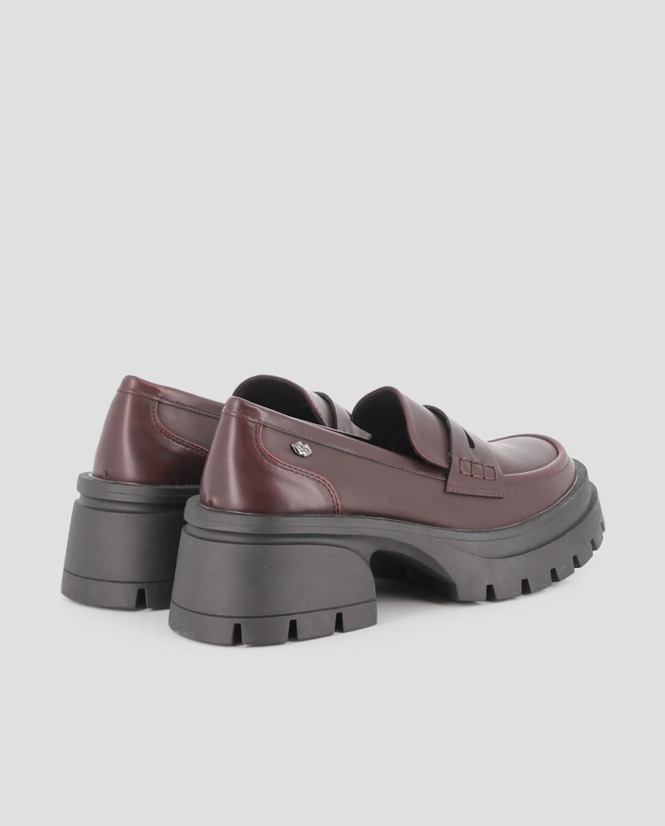 Mocassins com Design Clássico e Sola Track Bordeaux-3