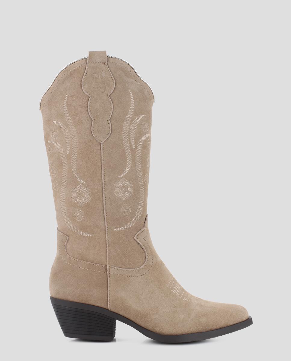 Imagem 0 de Botas Cowboy de Cano Alto com Bordado de Flores