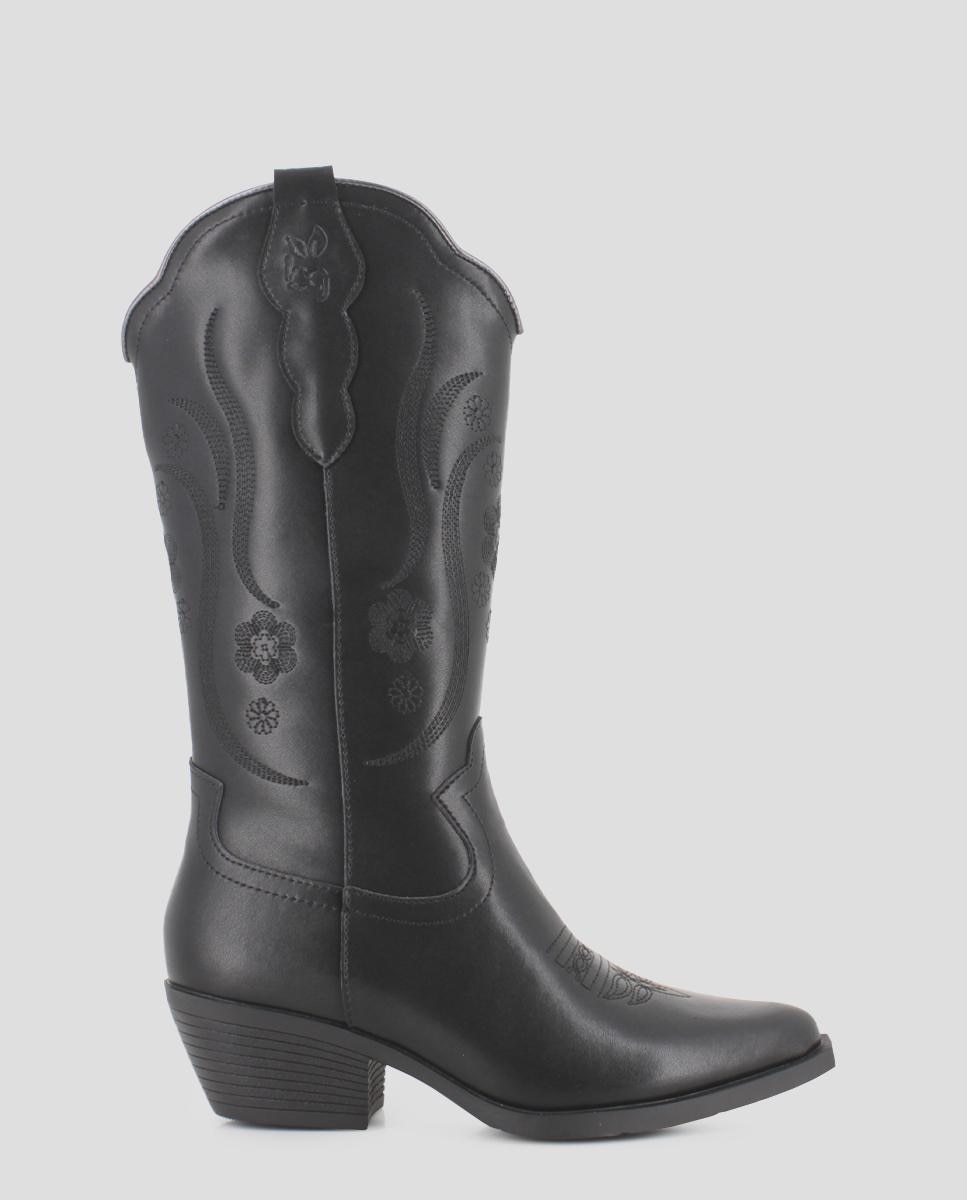 Imagem 0 de Botas Cowboy de Cano Alto com Bordado de Flores