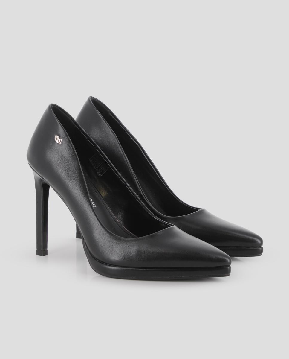 Sapatos de Salto com Tacão Alto e Fino Preto-2