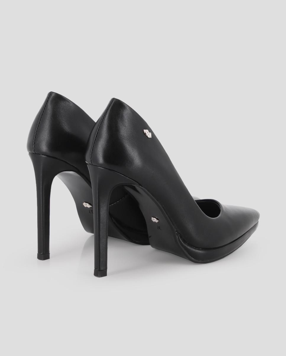 Sapatos de Salto com Tacão Alto e Fino Preto-3