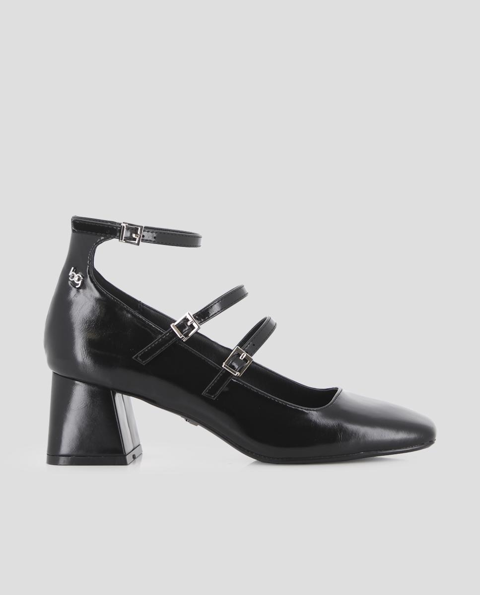 Imagem 0 de Sapatos de Salto com Tiras na Parte Superior e Fecho com Fivelas