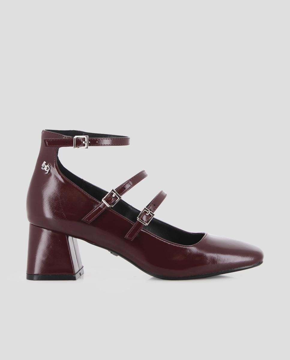 Imagem 0 de Sapatos de Salto com Tiras na Parte Superior e Fecho com Fivelas