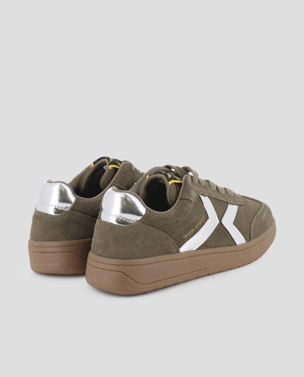 Sapatilhas Desportivas com Detalhes Metálicos e Atacadores Verde-militar-3