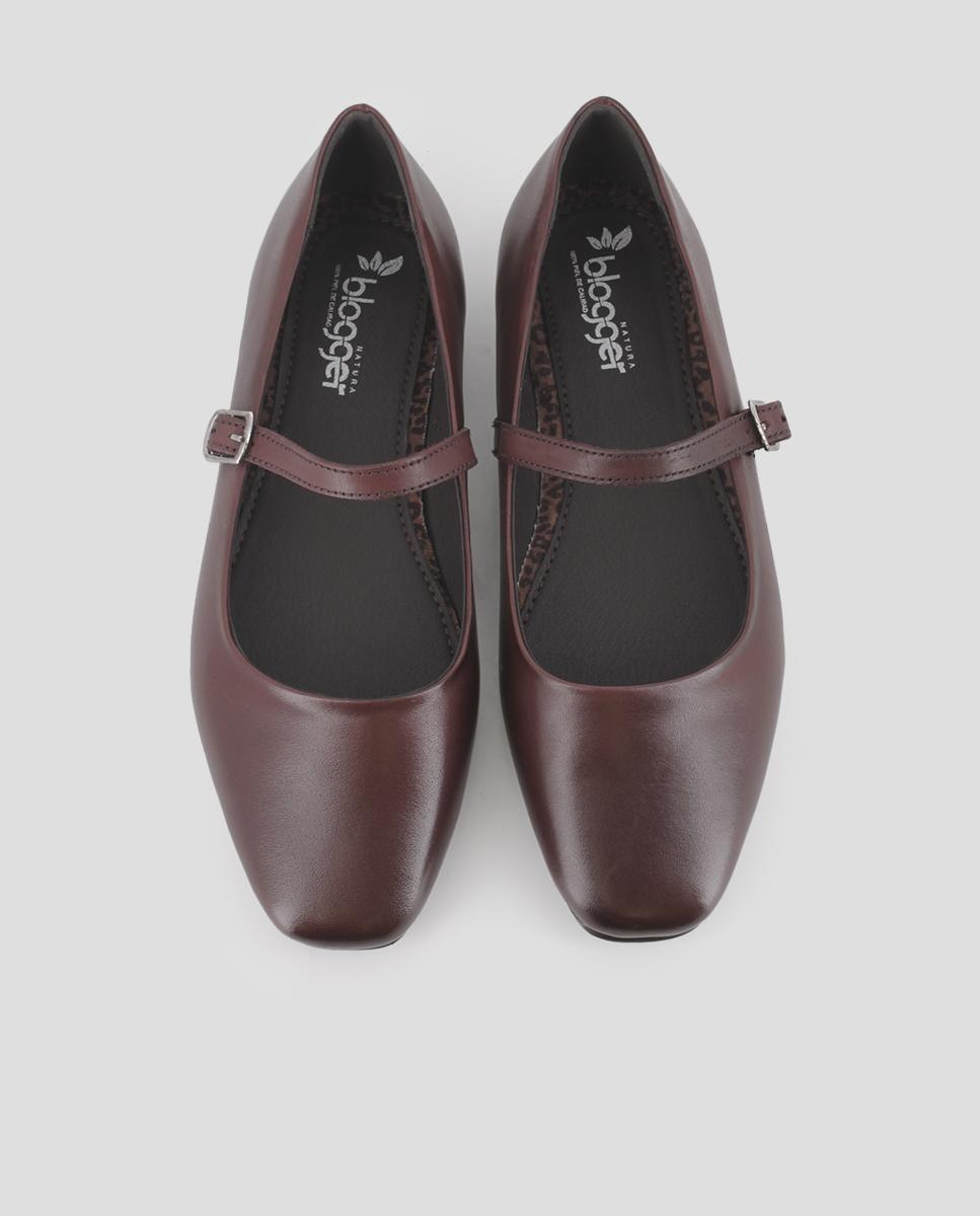 Sabrinas em Pele com Biqueira Quadrada Bordeaux-5