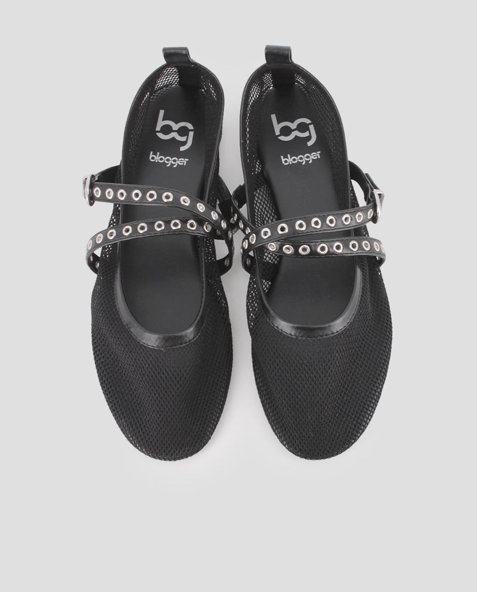 Bailarinas com Ilhós em Preto Preto-5