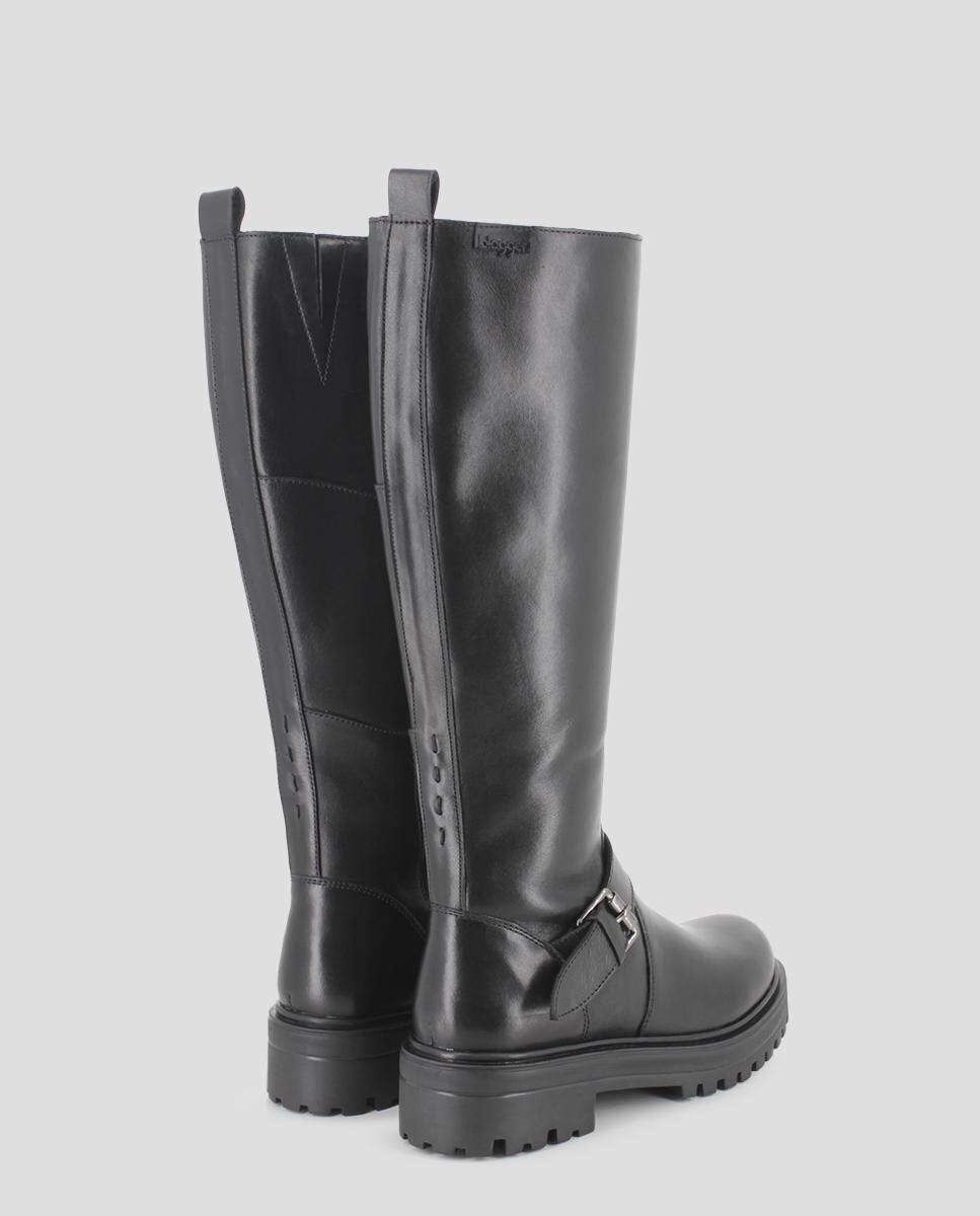 Botas de Cano Alto com Detalhe de Fivela Preto-4