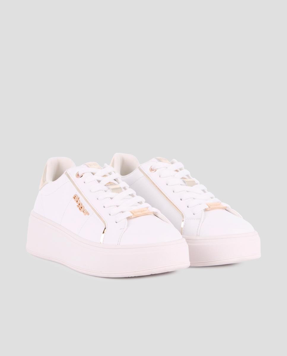 Sapatilhas Básicas com Plataforma e Atacadores Ouro-2