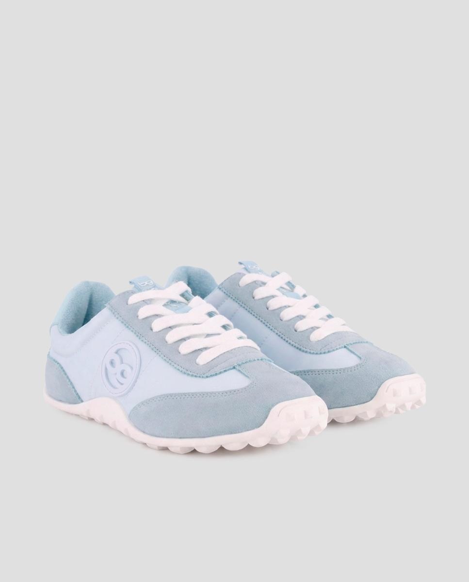 Sapatilhas Básicas com Atacadores e Logo Lateral Azul-claro-2