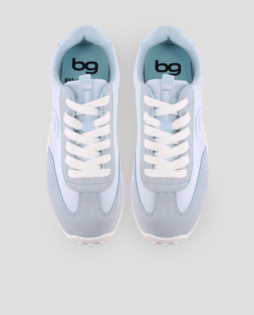 Sapatilhas Básicas com Atacadores e Logo Lateral Azul-claro-5