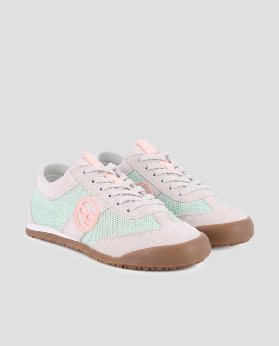 Sapatilhas Desportivas de Pele com Malha Verde-menta-2