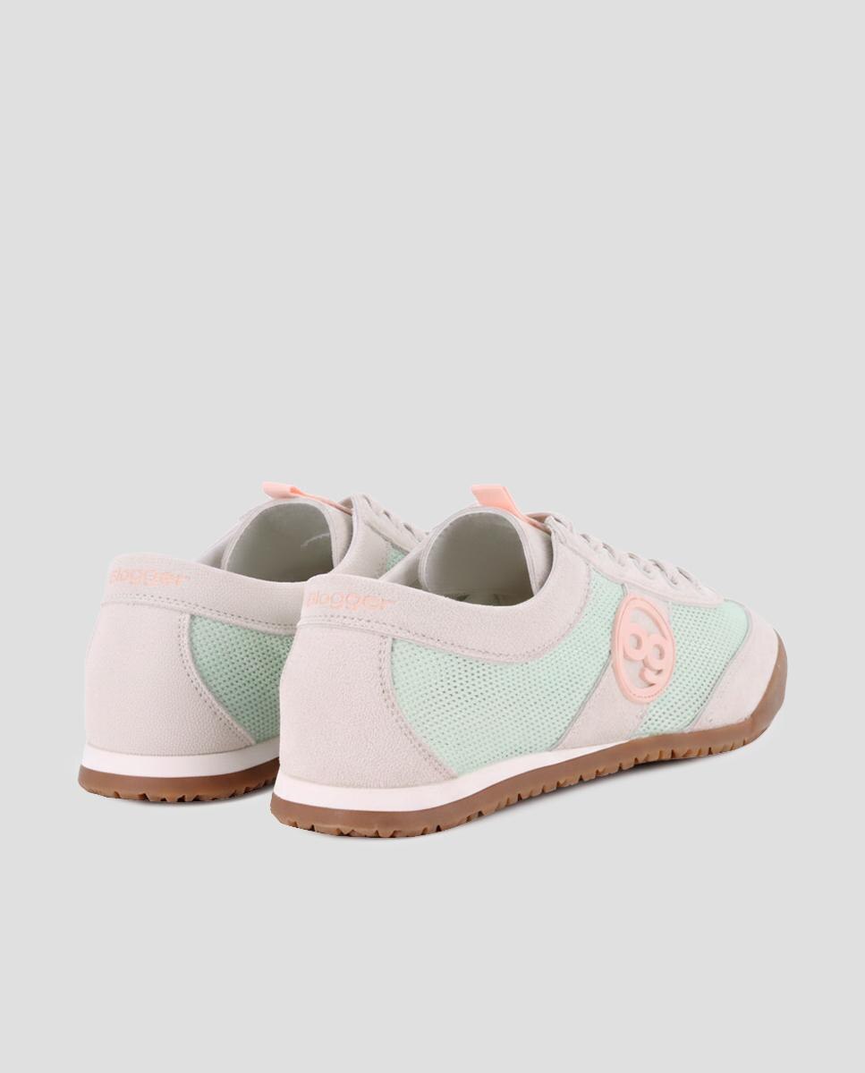 Sapatilhas Desportivas de Pele com Malha Verde-menta-3