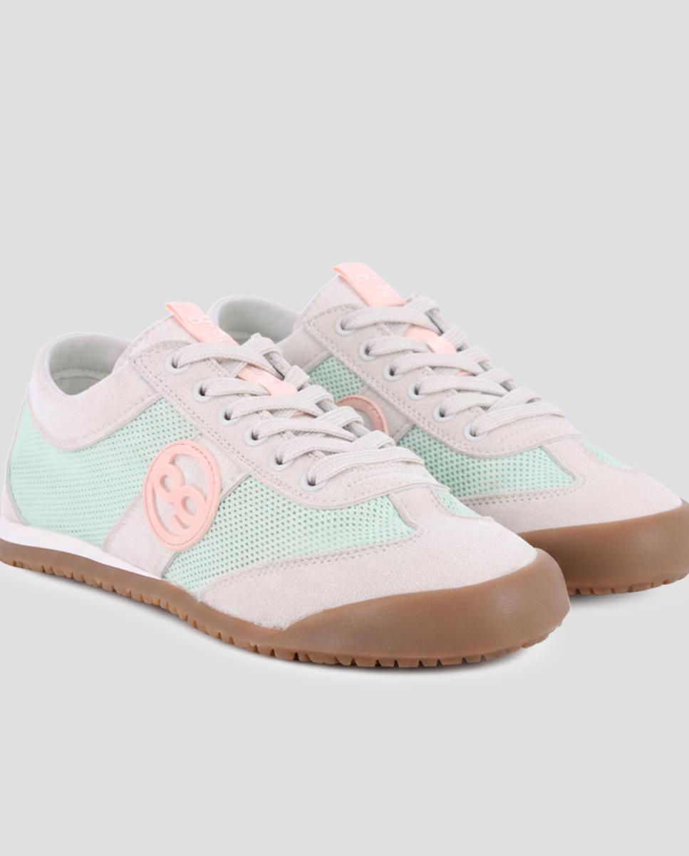 Sapatilhas Desportivas de Pele com Malha Verde-menta-4