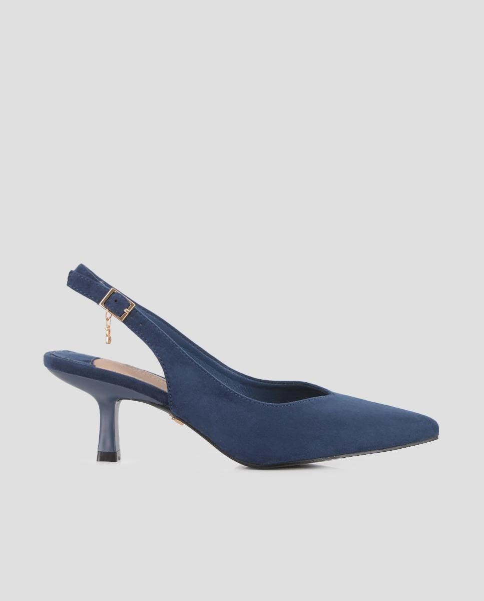 Imagem 0 de Sapatos de Salto com o Calcanhar Aberto e Fecho de Fivela