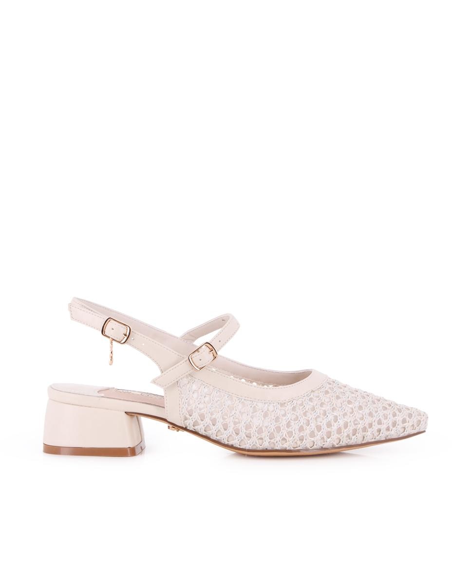 Imagem 0 de Sapatos de Salto com o Calcanhar Aberto de Biqueira Pontiaguda