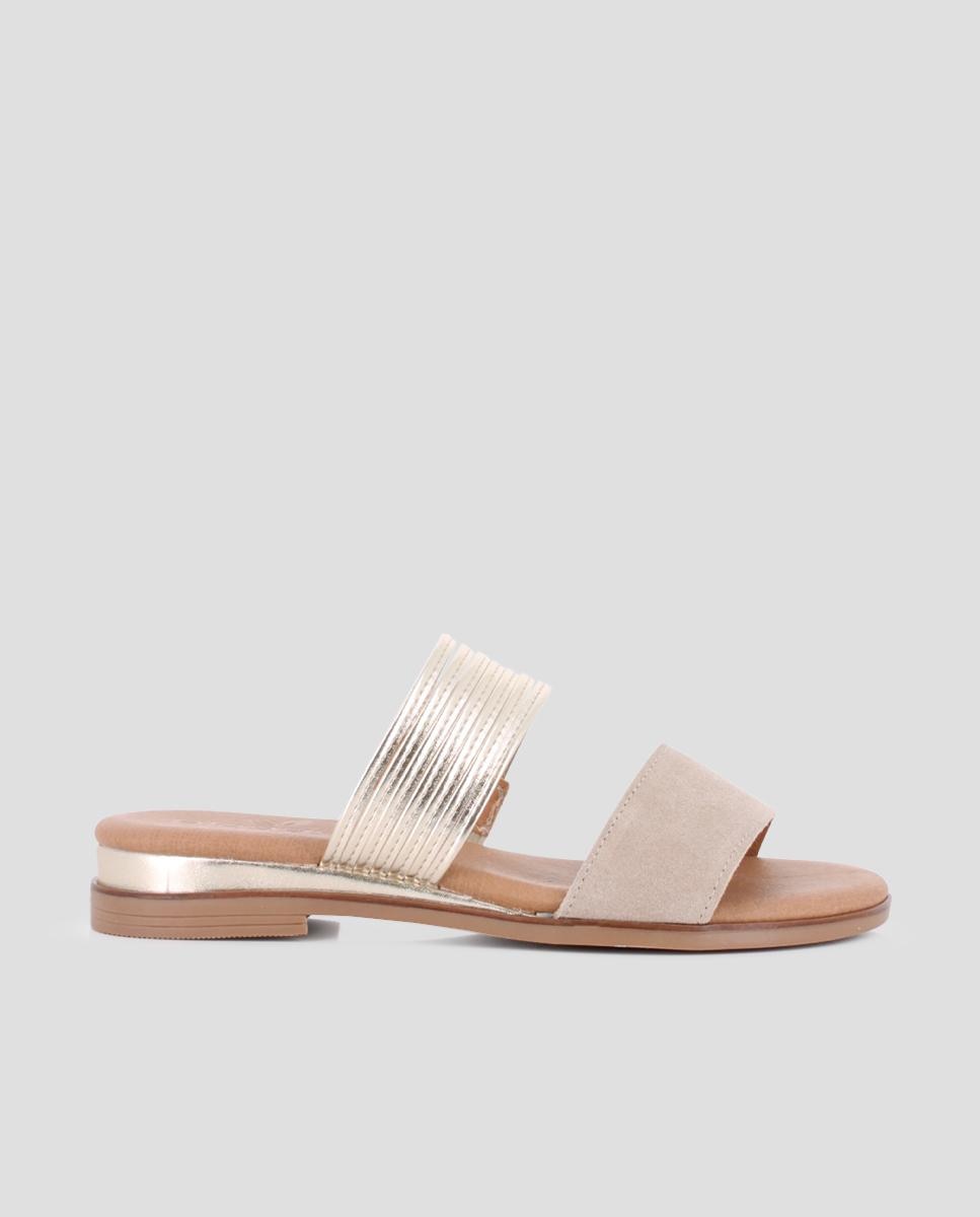 Imagem 0 de Sandálias de Tiras em Pele Rasas