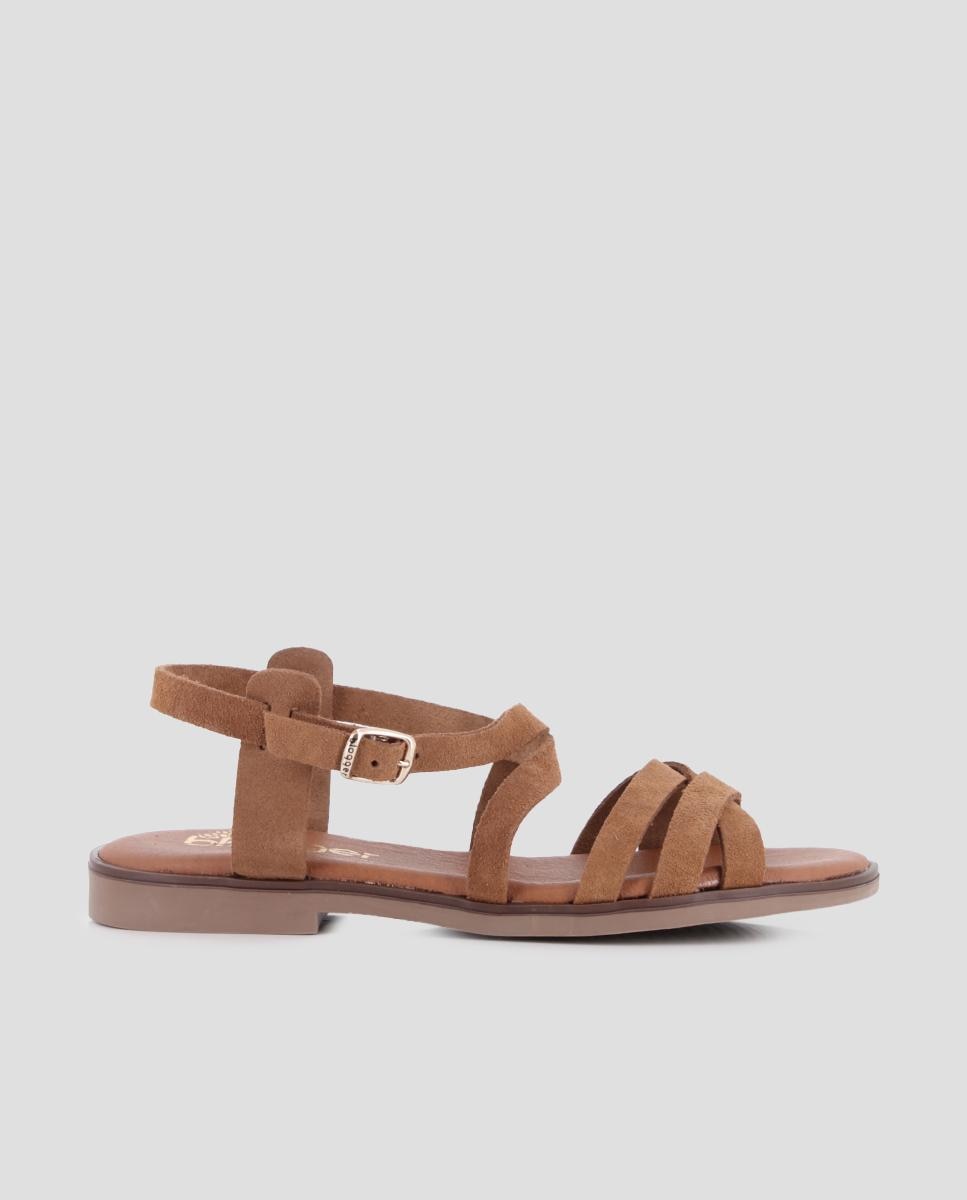 Imagem 0 de Sandálias de Tiras em Pele com Fecho de Fivela