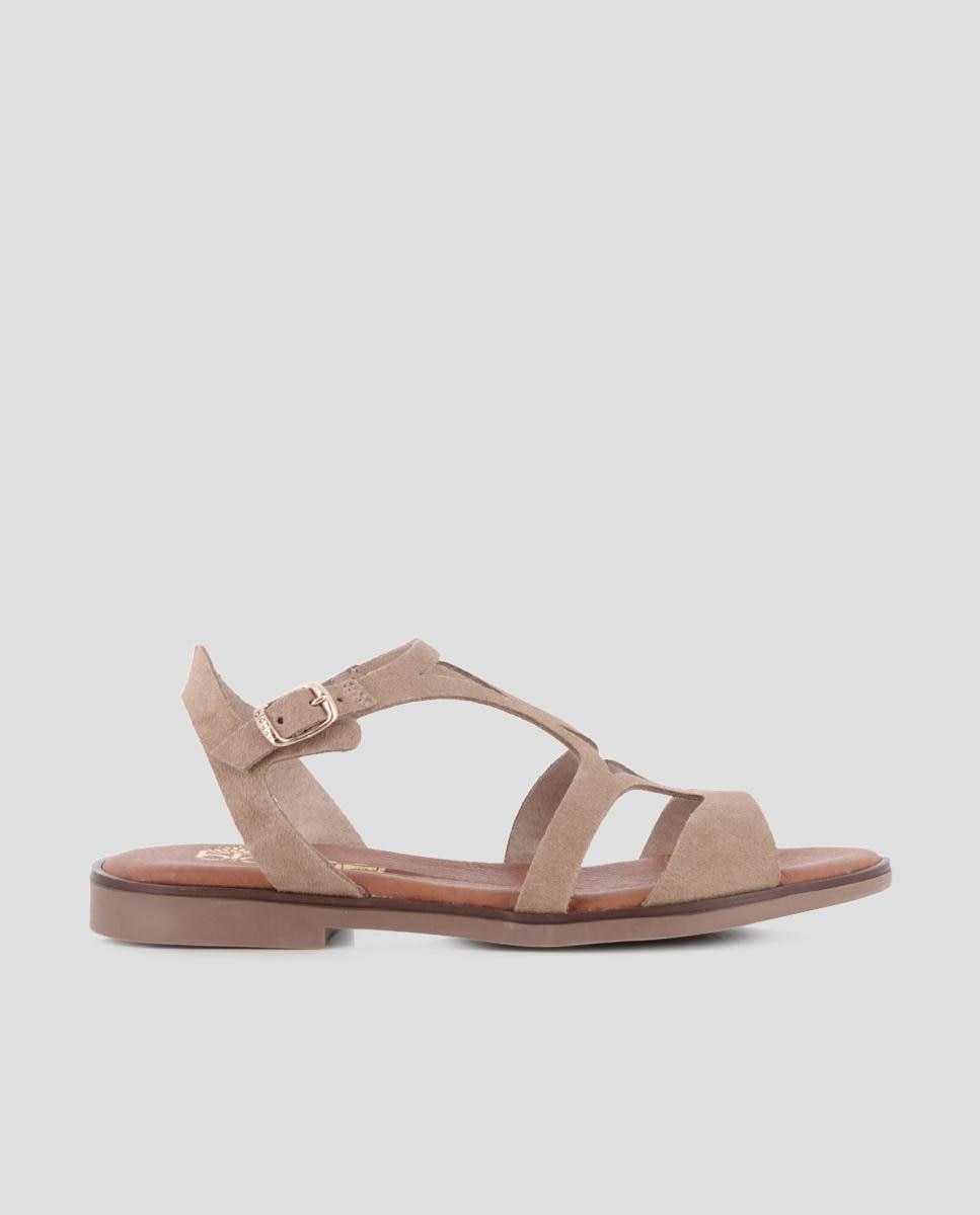 Imagem 0 de Sandálias de Tiras em Pele com Fecho de Fivela