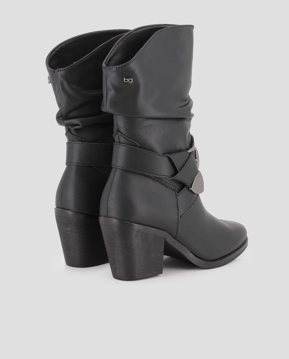 Botins Kaia com Fivela Preto-3