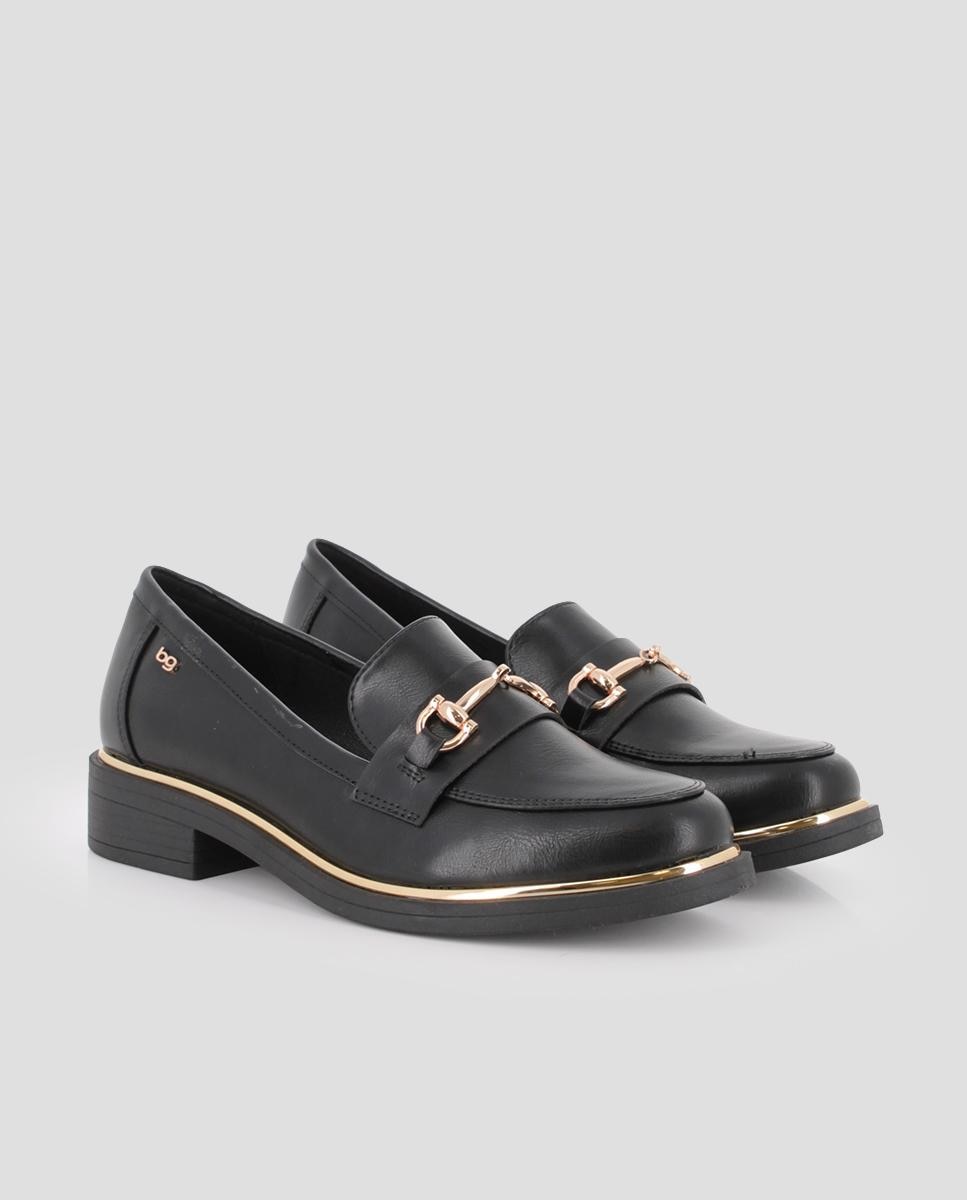 Mocassins Dalila com Fivela Preto-2