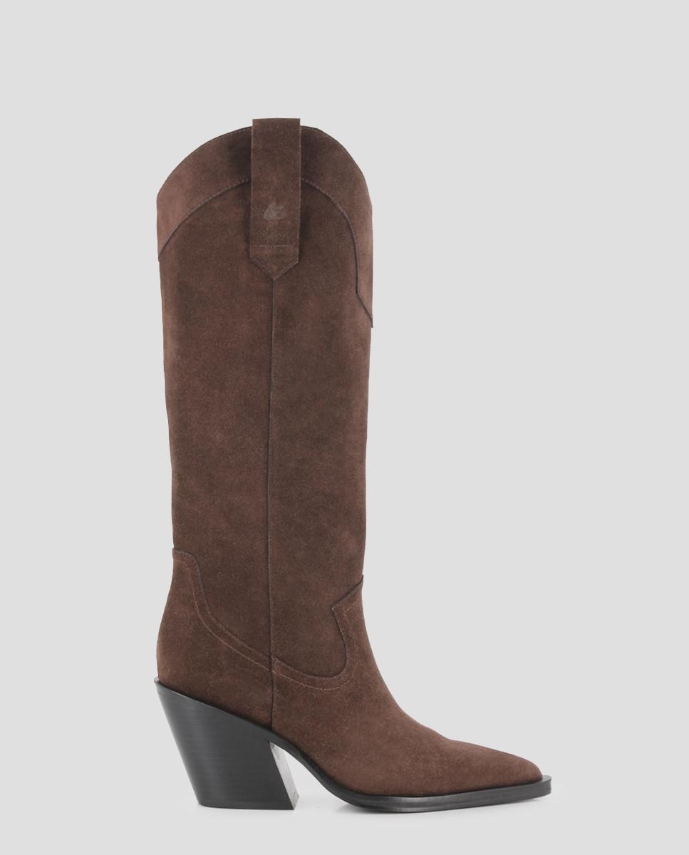 Imagem 0 de Botas Altas Cassian de Salto Largo de Pele