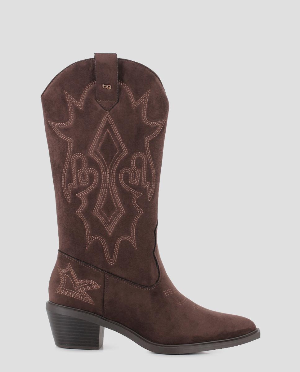 Imagem 0 de Botas Cowboy Altas Kael em Polipiel de Salto Médio