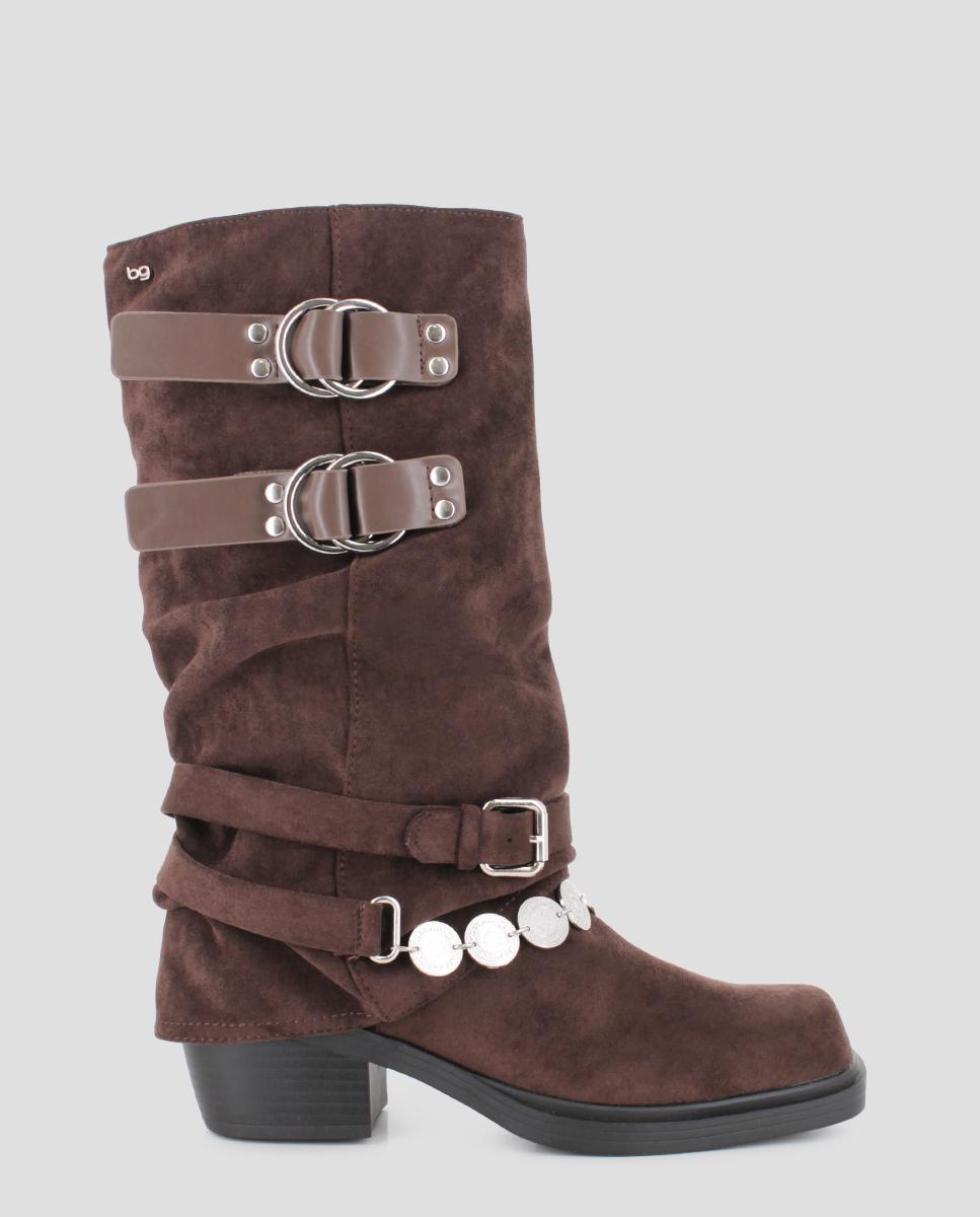 Imagem 0 de Botas Selene de Cano Médio e Fivelas Duplas